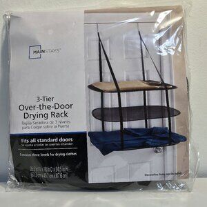 MAINSTAYS Collapsible Lightweight Mesh 3 Tier Over the Door Clothes Drying Rack